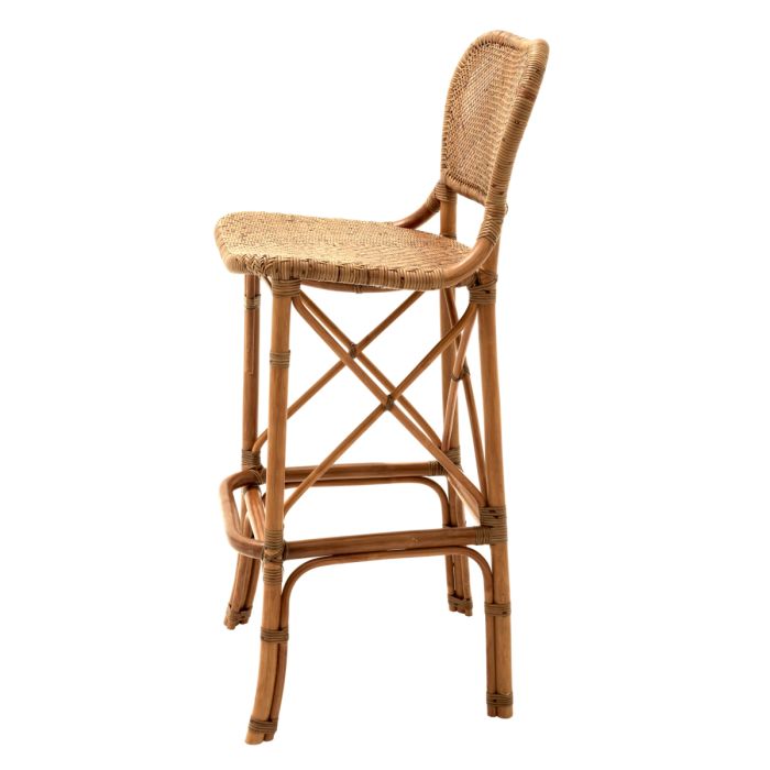 Chaise de comptoir marron en rotin | Eichholtz Colony