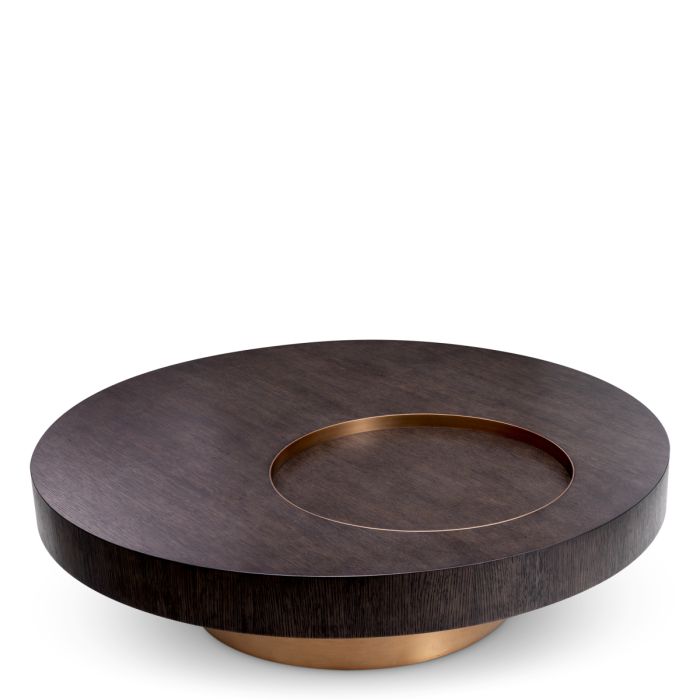 Table basse ronde en bois de chêne brillant | Eichholtz Otus