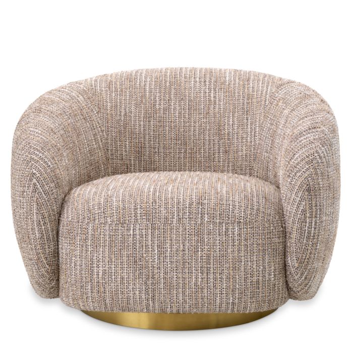 Fauteuil pivotant en tissu beige | Eichholtz Brice