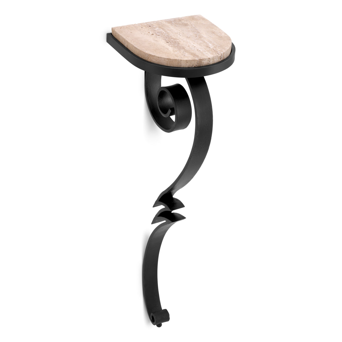 Console murale en travertin et finition gunmetal | Eichholtz Ophira - vue de détail | REMO-HOME