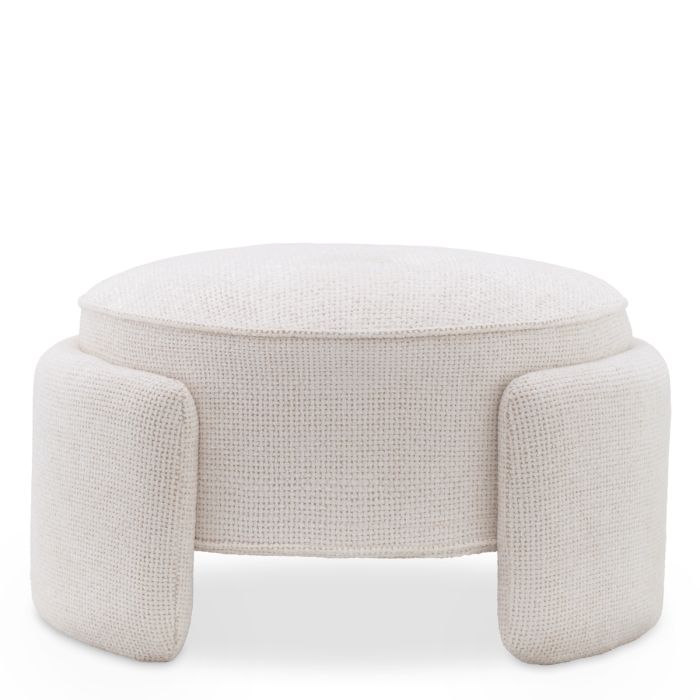 Pouf en tissu blanc cassé | Eichholtz Ortega