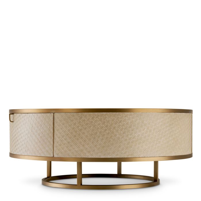 Table basse dorée en chêne tressé | Eichholtz Napa Valley