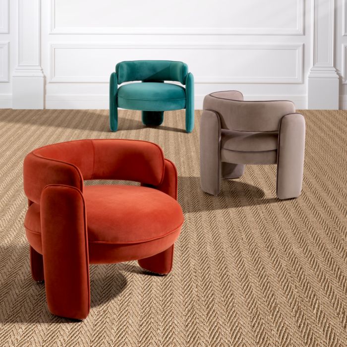 Fauteuil en velours turquoise | Eichholtz Chaplin