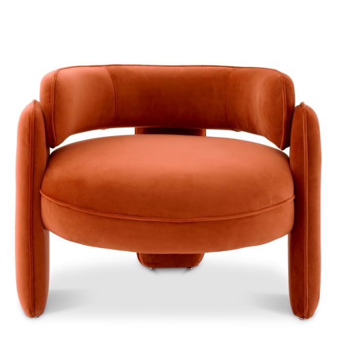 Fauteuil en velours orange | Eichholtz Chaplin