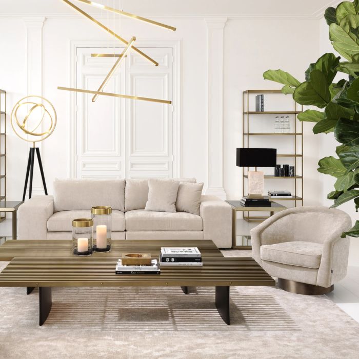 Fauteuil pivotant en velours sable | Eichholtz Catene