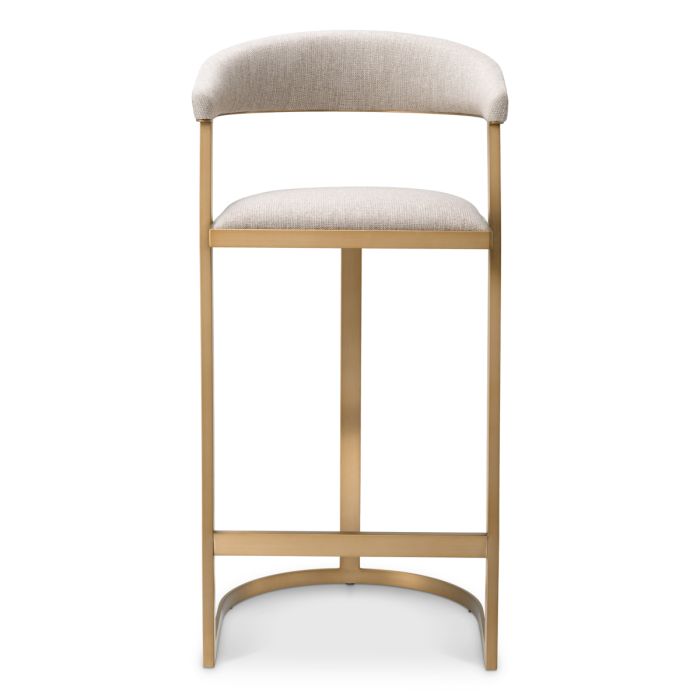 Chaise de bar en tissu blanc écru | Eichholtz Dexter
