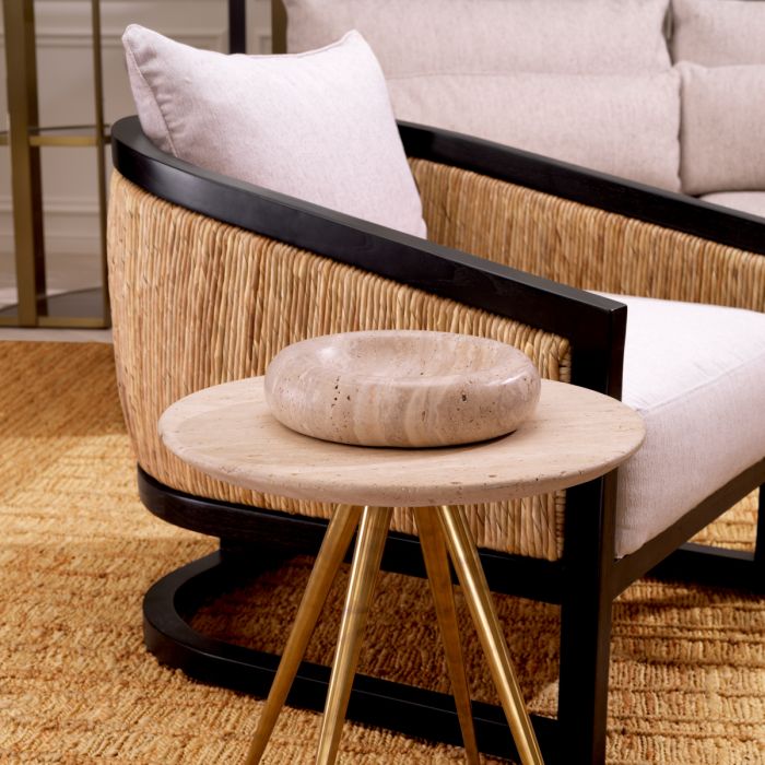 Fauteuil en rotin et tissu crème | Eichholtz Aruba