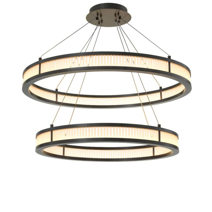 Lustre en bronze et en verre mat | Eichholtz Damien Double