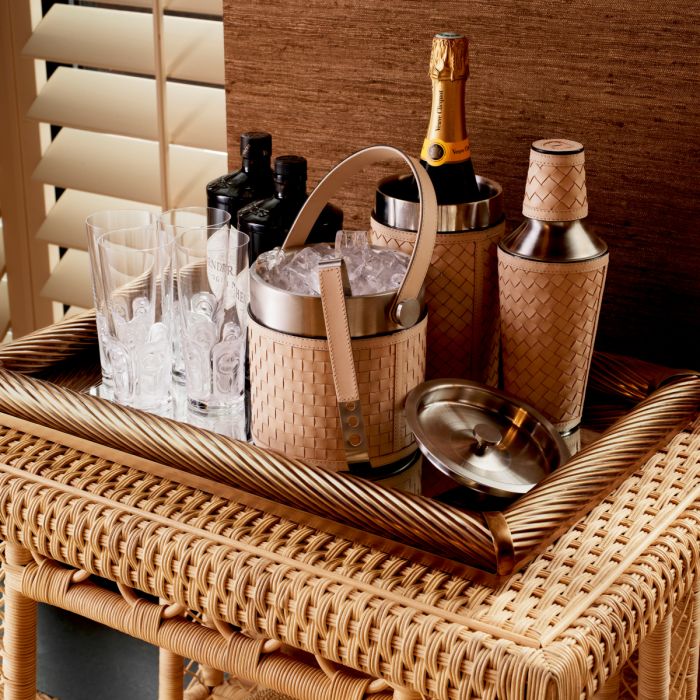 Ensemble cocktail en cuir beige (lot de 3) | Eichholtz Sintra