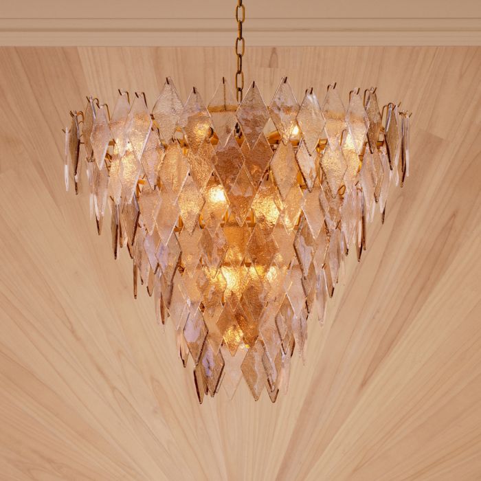 Lustre en laiton et verre soufflé | Eichholtz Rhombus L
