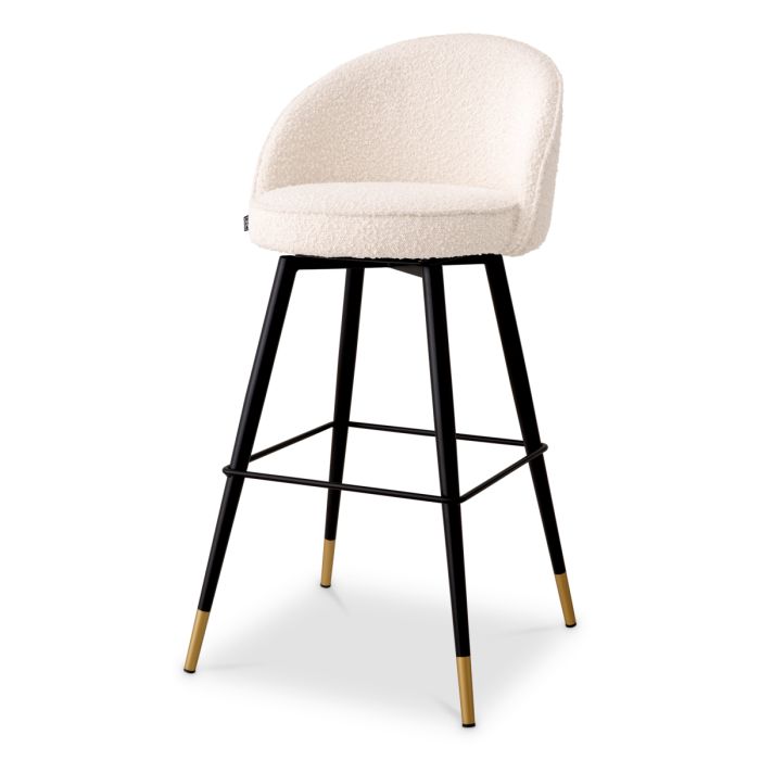 Chaise de bar bouclé crème (lot de 2) | Eichholtz Cooper