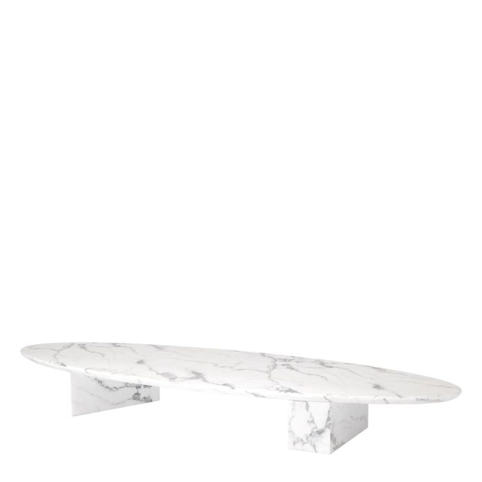 Table basse ovale en résine blanche | Eichholtz Aurore