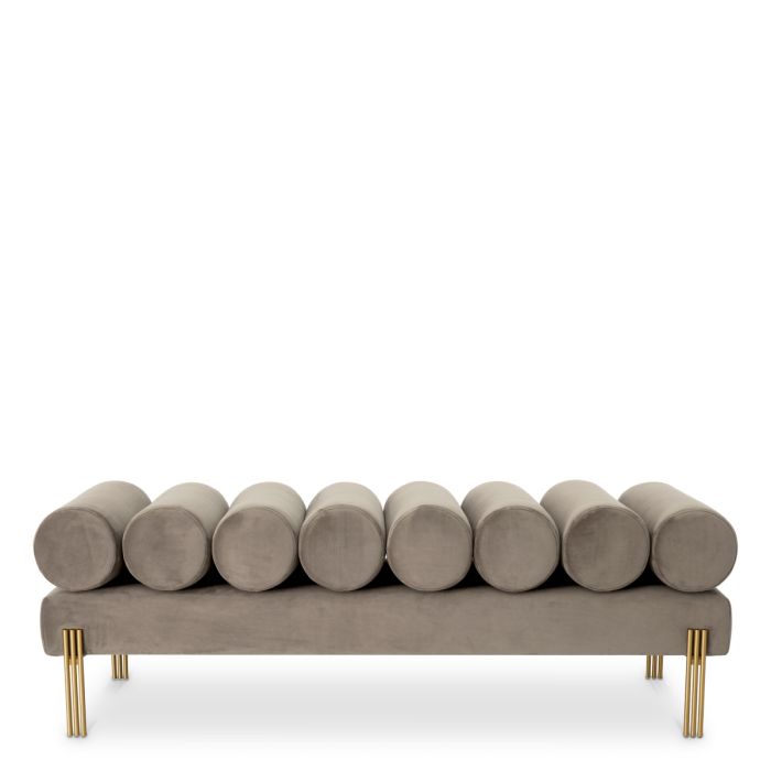 Banc en velours gris | Eichholtz Oxley