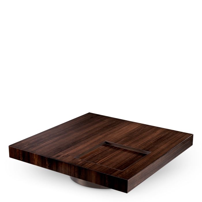 Table basse carrée en bois d'eucalyptus brillant | Eichholtz Otus