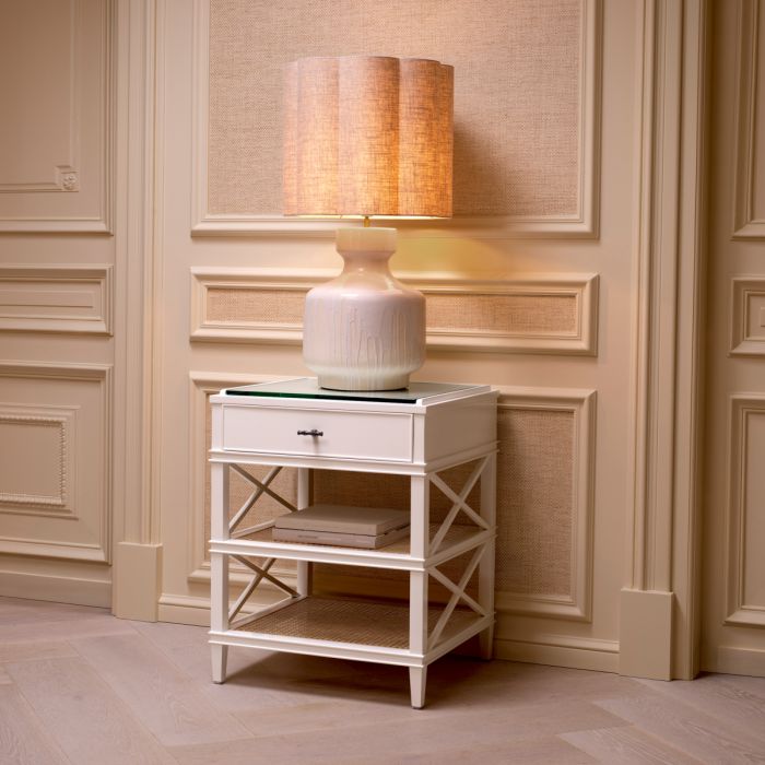 Table de chevet blanche en rotin | Eichholtz Bahamas