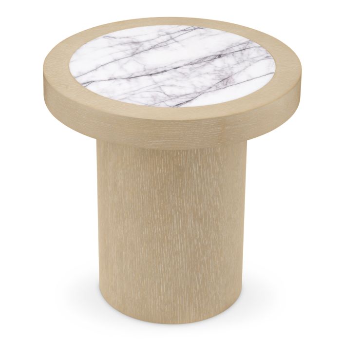 Table d'appoint en chêne et marbre blanc | Eichholtz Presedio
