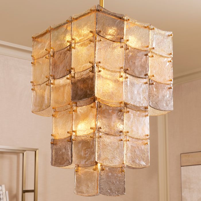 Lustre en laiton et verre soufflé | Eichholtz Laurent