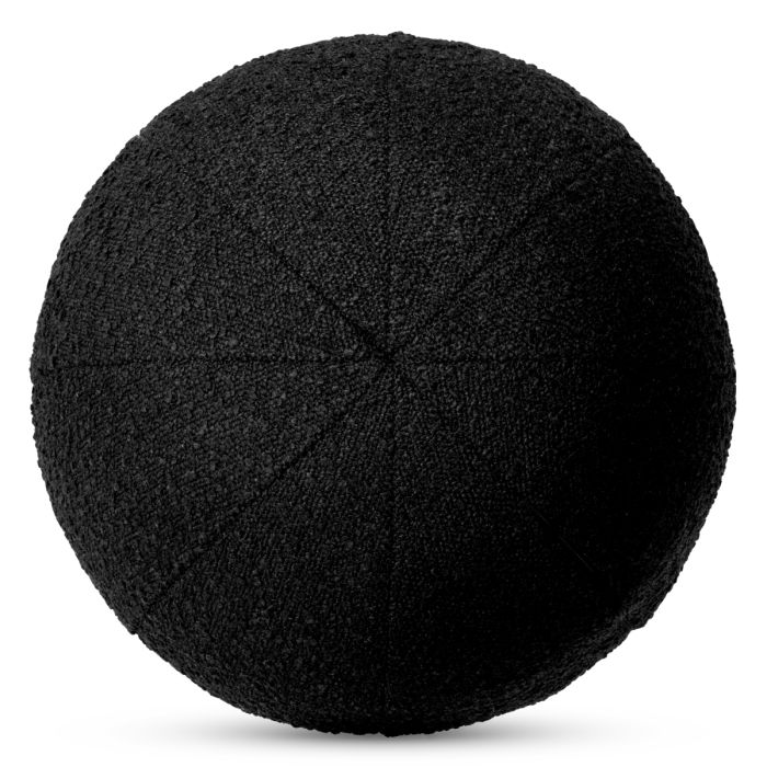 Coussin rond bouclé noir | Eichholtz Palla L