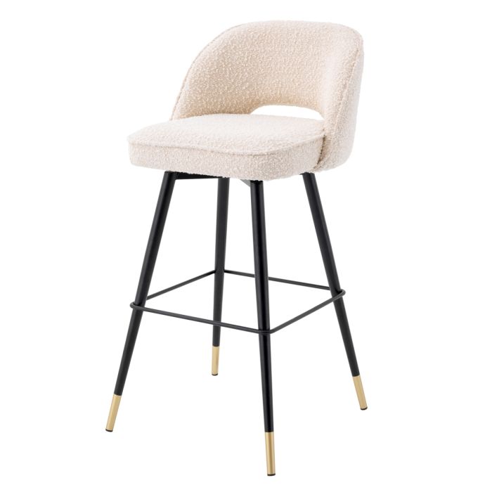 Chaise de bar bouclé crème (lot de 2) | Eichholtz Cliff
