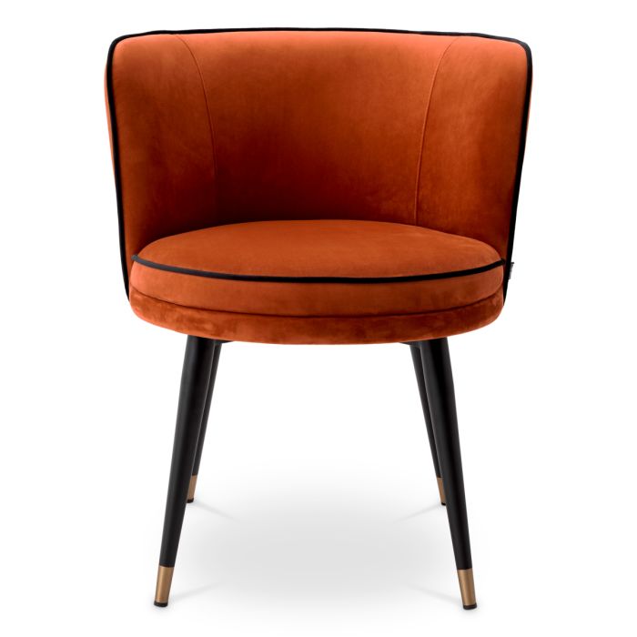Chaise de salle à manger en velours orange | Eichholtz Grenada