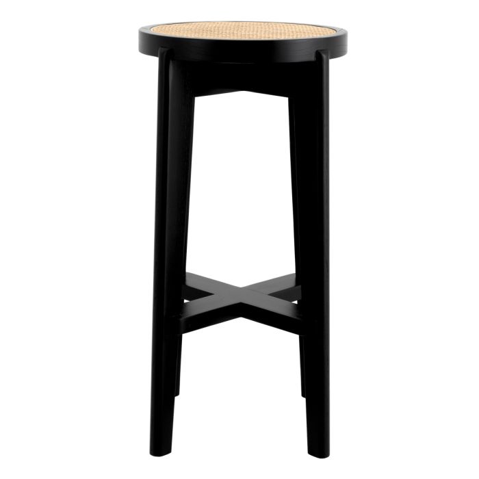 Tabouret de bar noir en rotin | Eichholtz Dareau S