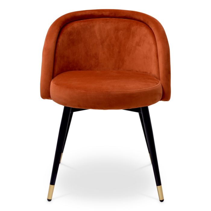 Chaise de salle à manger en velours orange (lot de 2) | Eichholtz Chloé