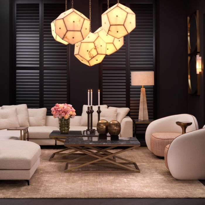 Fauteuil en tissu blanc et orange | Eichholtz San Marino D