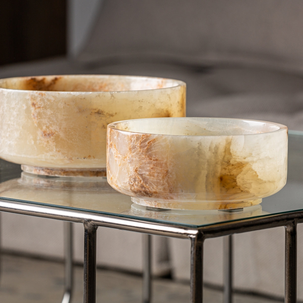 Vide-poche en onyx beige (lot de 2) | VICAL Daily | REMO, mobilier et décoration d'intérieur