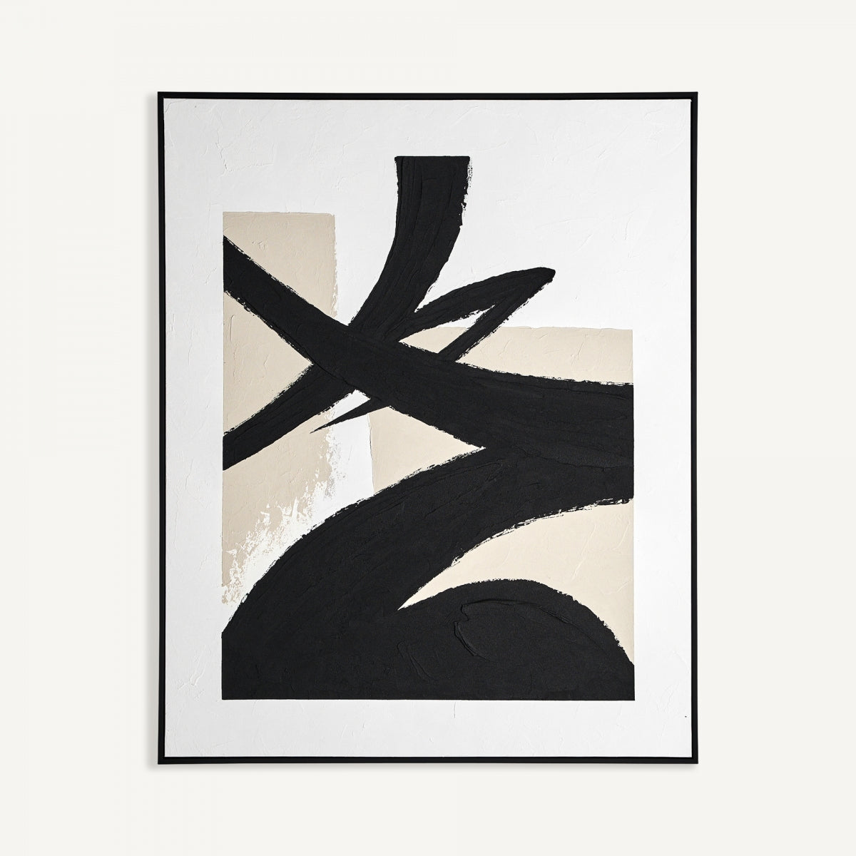 Tableau abstrait noir et beige | Vical Uziel II | REMO, mobilier et décoration d'intérieur