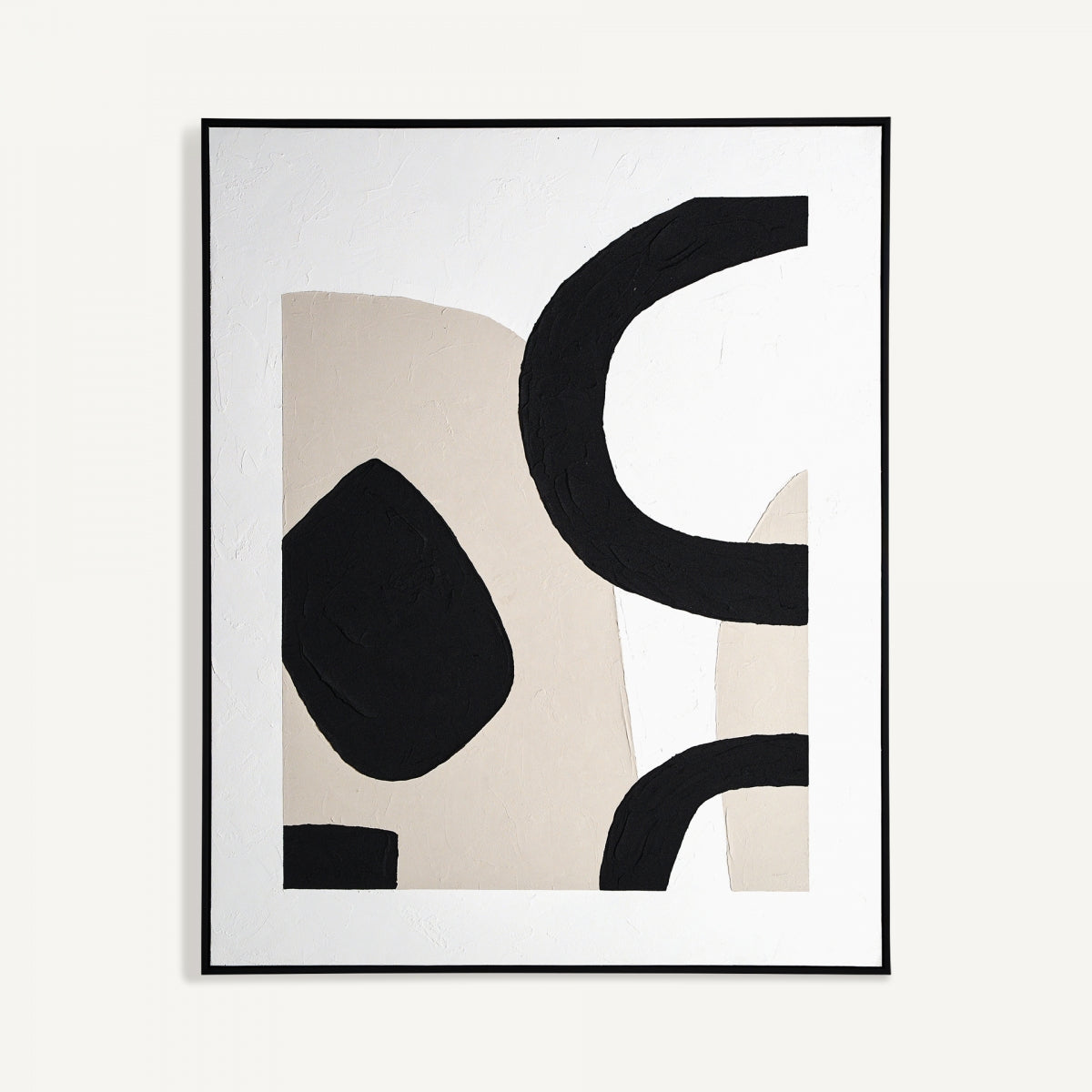 Tableau abstrait noir et beige | Vical Uziel | REMO, mobilier et décoration d'intérieur