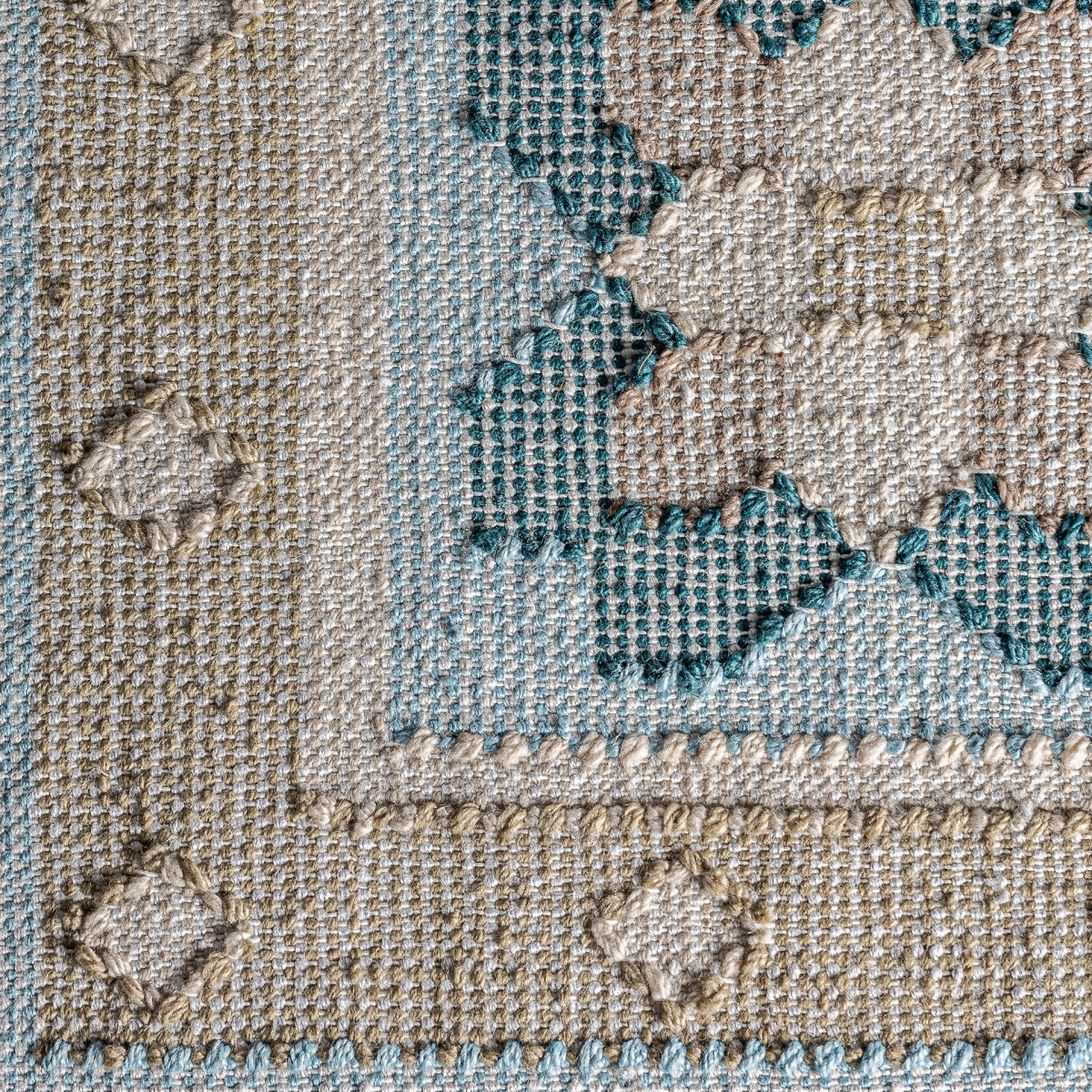 Tapis en jute bleu et beige 340 x 240 cm | Vical Elisea | REMO, mobilier et décoration d'intérieur