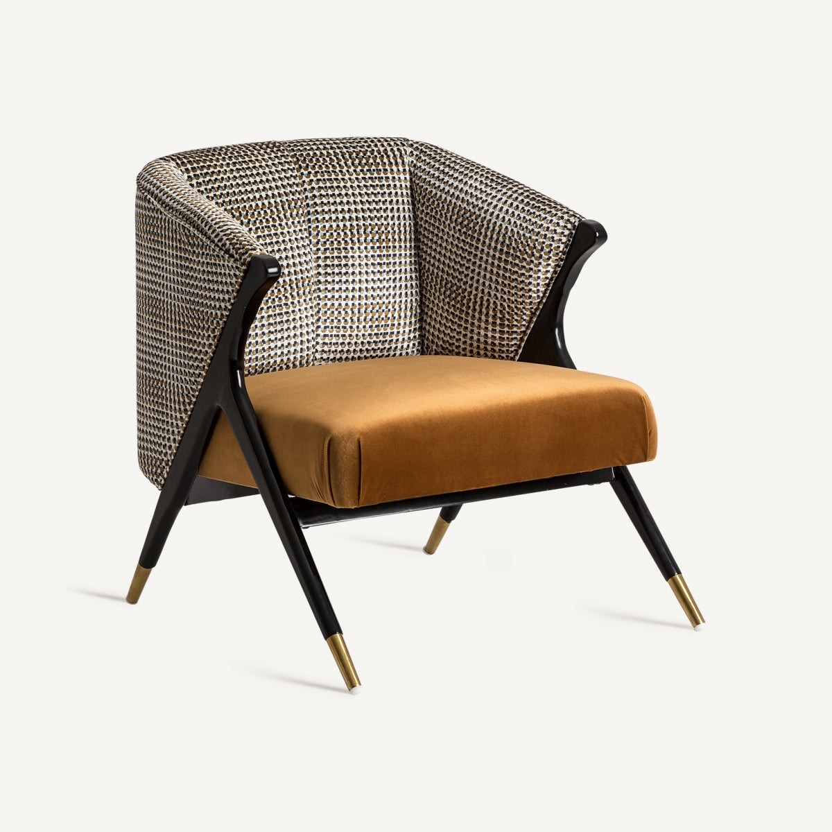 Fauteuil d'appoint en velours jaune | Vical Brillon | REMO, mobilier et décoration d'intérieur