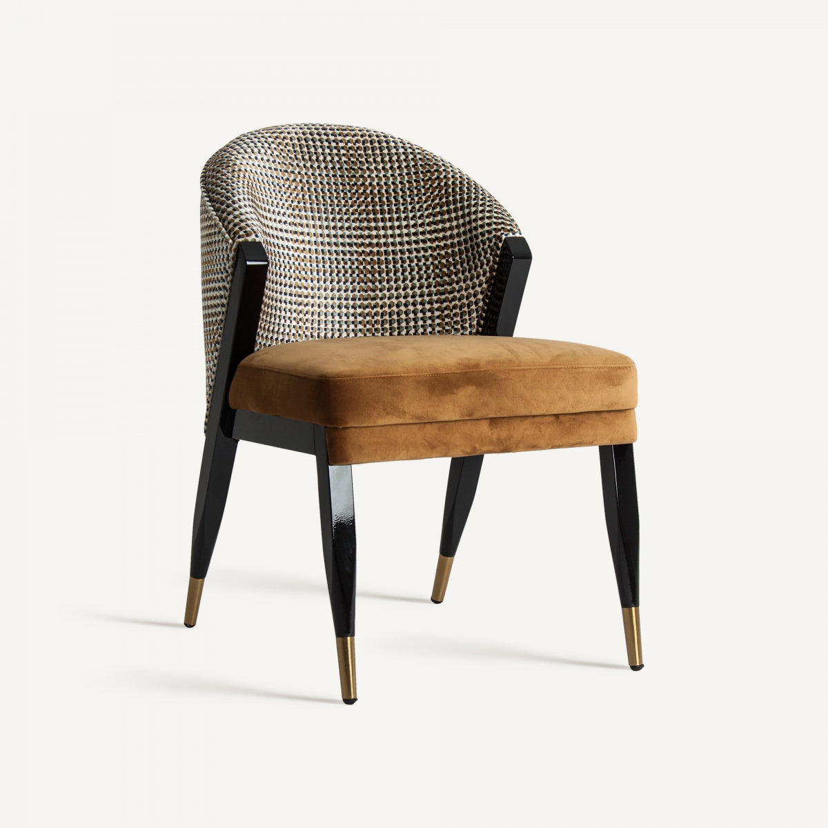 Chaise de salle à manger en velours jaune | Vical Brillon | REMO, mobilier et décoration d'intérieur