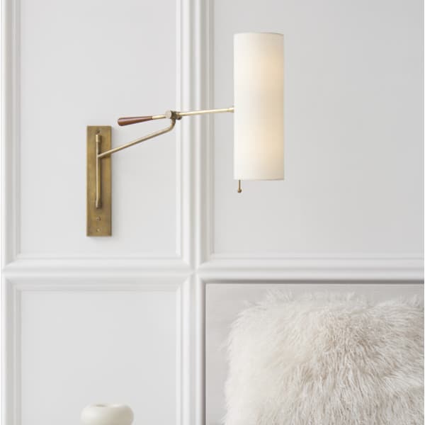 Applique murale Frankfort Brass Antique Brass/Mahogany | Andrew Martin - vue de détail | REMO-HOME