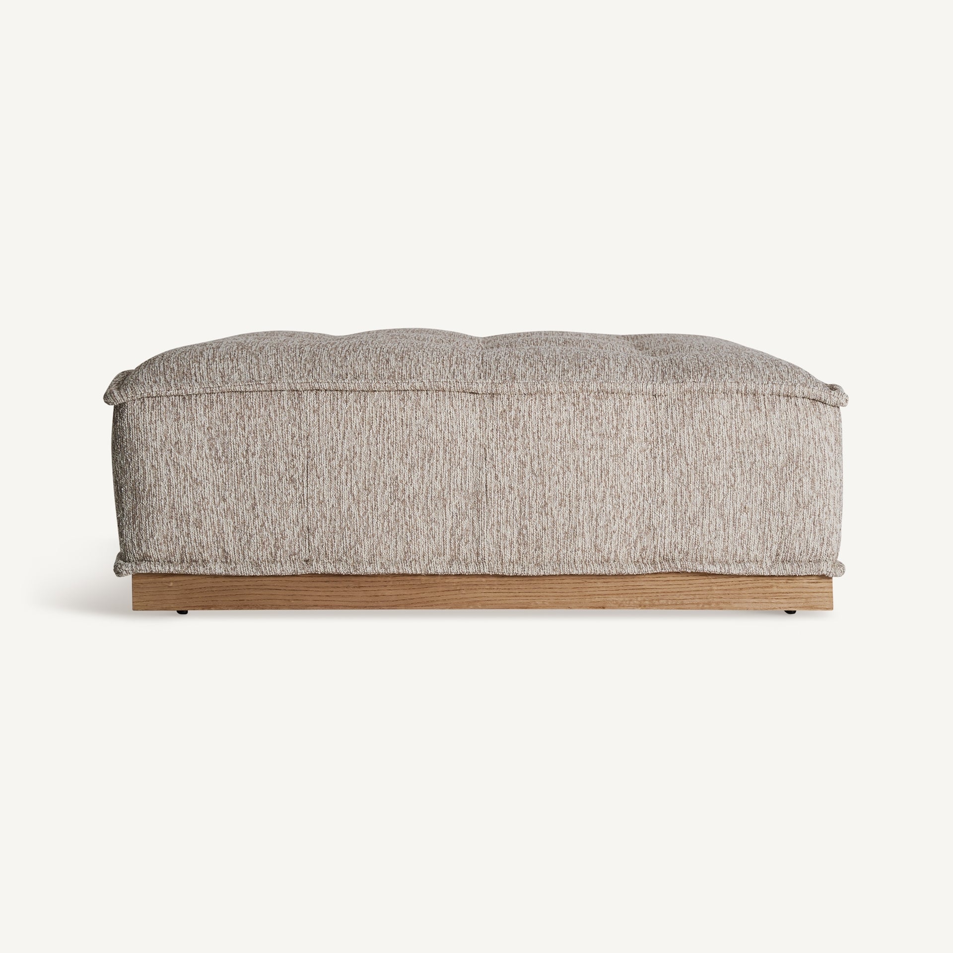 Pouf ottoman tissu beige moucheté | VICAL Vittel