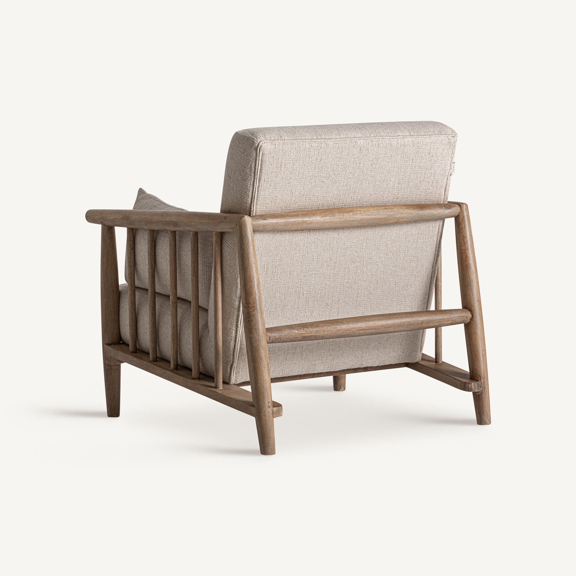 Fauteuil capitonné tissu beige | VICAL Grebin