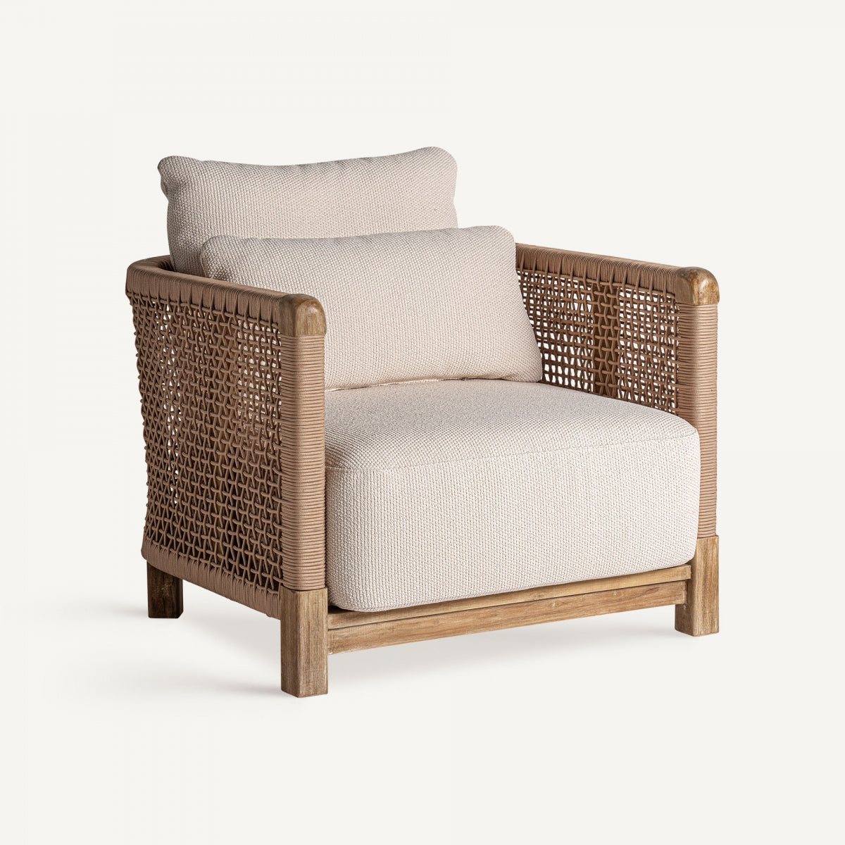 Fauteuil d'extérieur en tissu beige | VICAL Trena