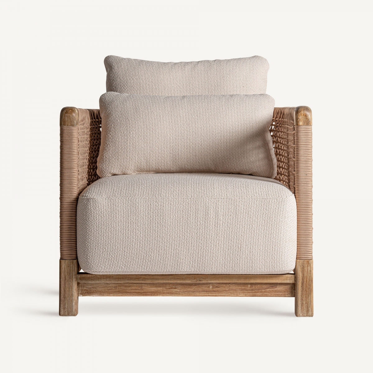 Fauteuil d'extérieur en tissu beige | VICAL Trena