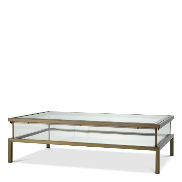 Table basse rectangulaire en laiton brossé | Eichholtz Harvey