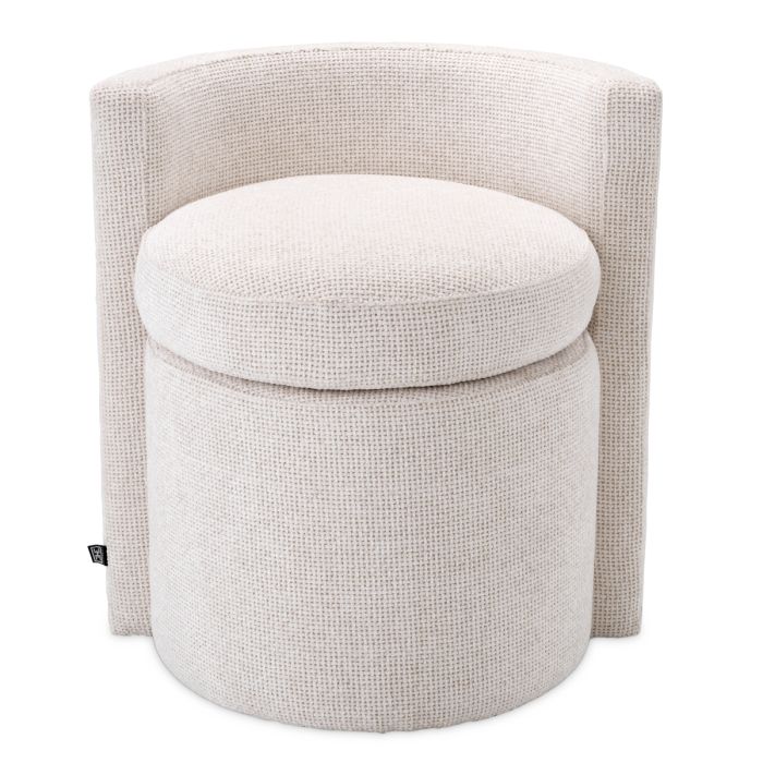 Tabouret en tissu blanc cassé | Eichholtz Arcadia