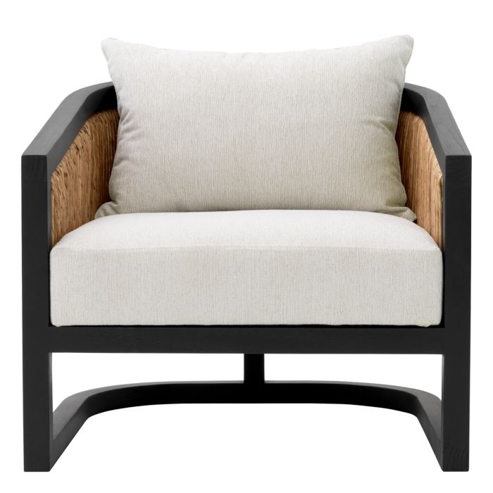 Fauteuil en rotin et tissu crème | Eichholtz Aruba