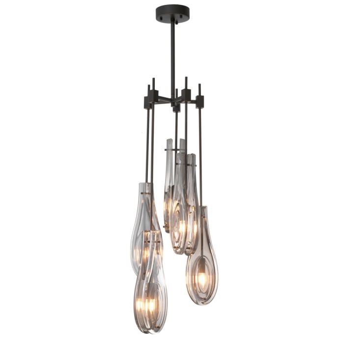Lustre en bronze et en verre fumé | Eichholtz Bellano S