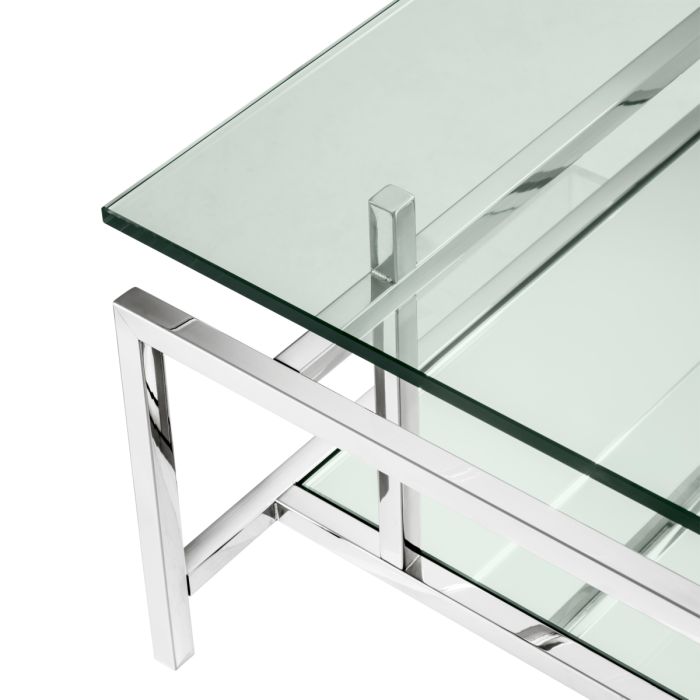 Table basse argentée en verre transparent | Eichholtz Superia