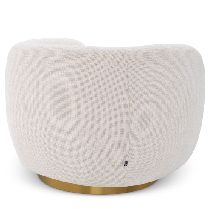 Fauteuil pivotant en tissu blanc cassé | Eichholtz Roxy