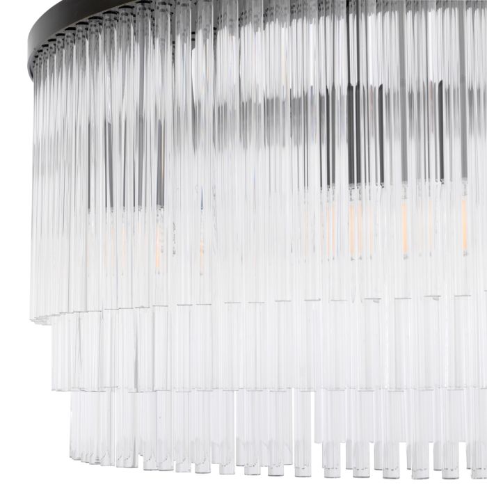 Lustre en bronze et en verre transparent | Eichholtz Hector S