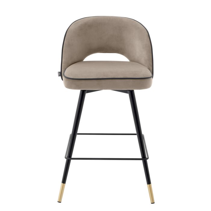 Chaise de comptoir en velours greige (lot de 2) | Eichholtz Cliff