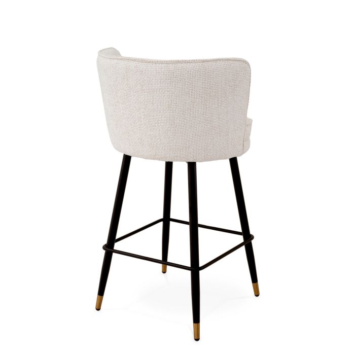 Chaise de comptoir en tissu blanc cassé | Eichholtz Grenada