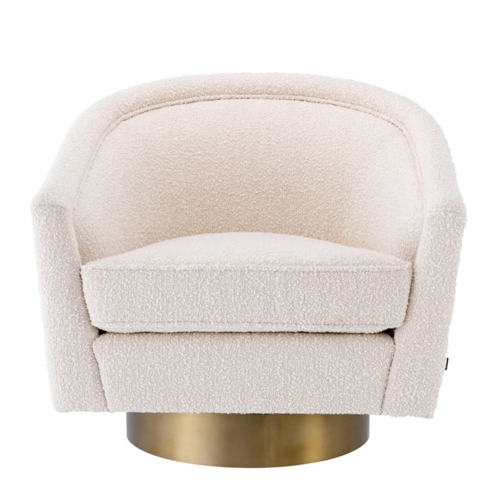Fauteuil pivotant bouclé crème | Eichholtz Catene