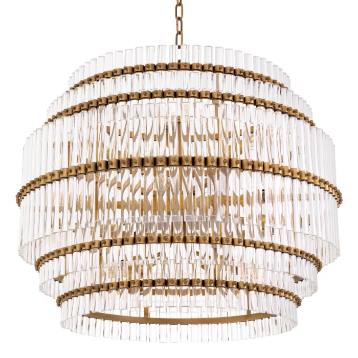 Lustre doré en verre transparent | Eichholtz Scottsdale