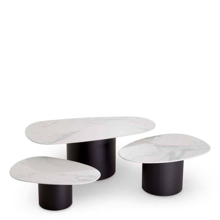 Table basse en céramique blanche (lot de 3) | Eichholtz Zane